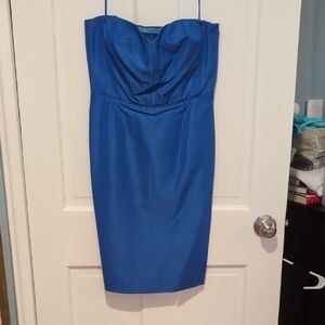 J. Crew Vibrant Blue Strapless Dress
